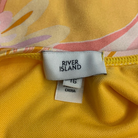 NWOT River Island SCOOP NECK FLORAL ONE-PIECE SWIMSUIT IN LIGHT ORANGE Size 8 - Picture 8 of 11